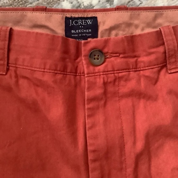 J Crew Mens Bleecker Chino Khaki Rust Pants Size 35x32 Straight Legs Flat Front - Picture 6 of 6